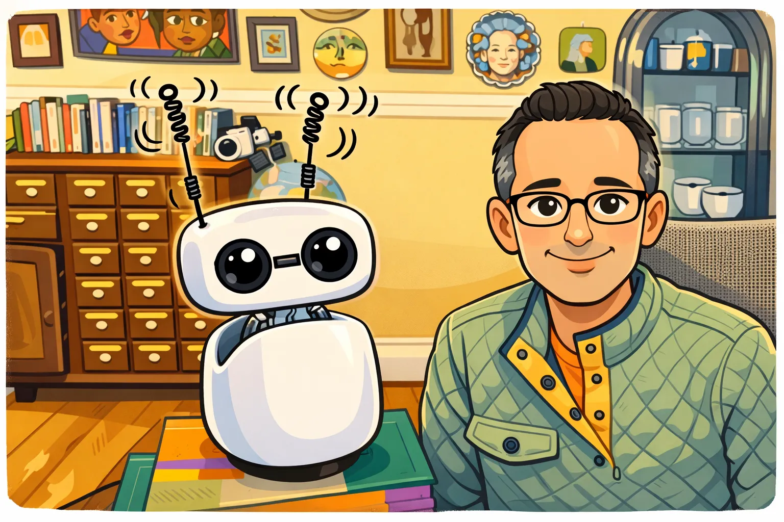 Sparky wiggling his antennas while thinking